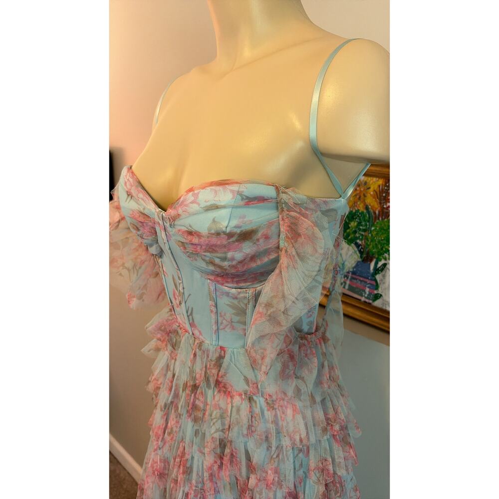 B. Darlin - Bustier dress with floral print and sweetheart neckline - Picture 4 of 8
